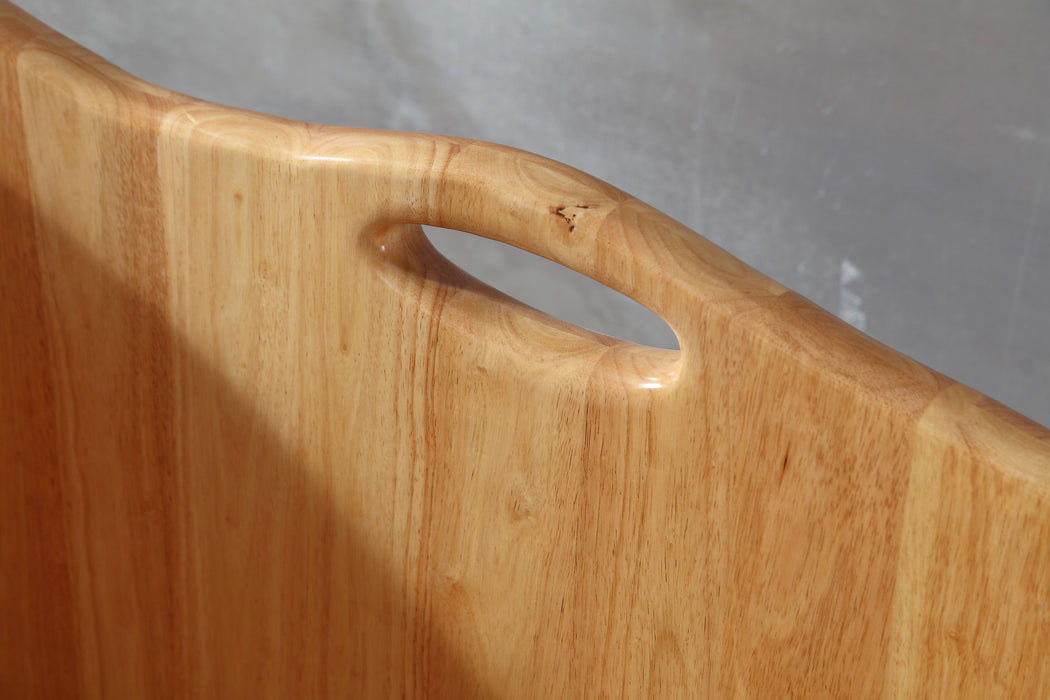 ALFI brand AB1187 57" Free Standing Wooden Soaking Bathtub with Headrest