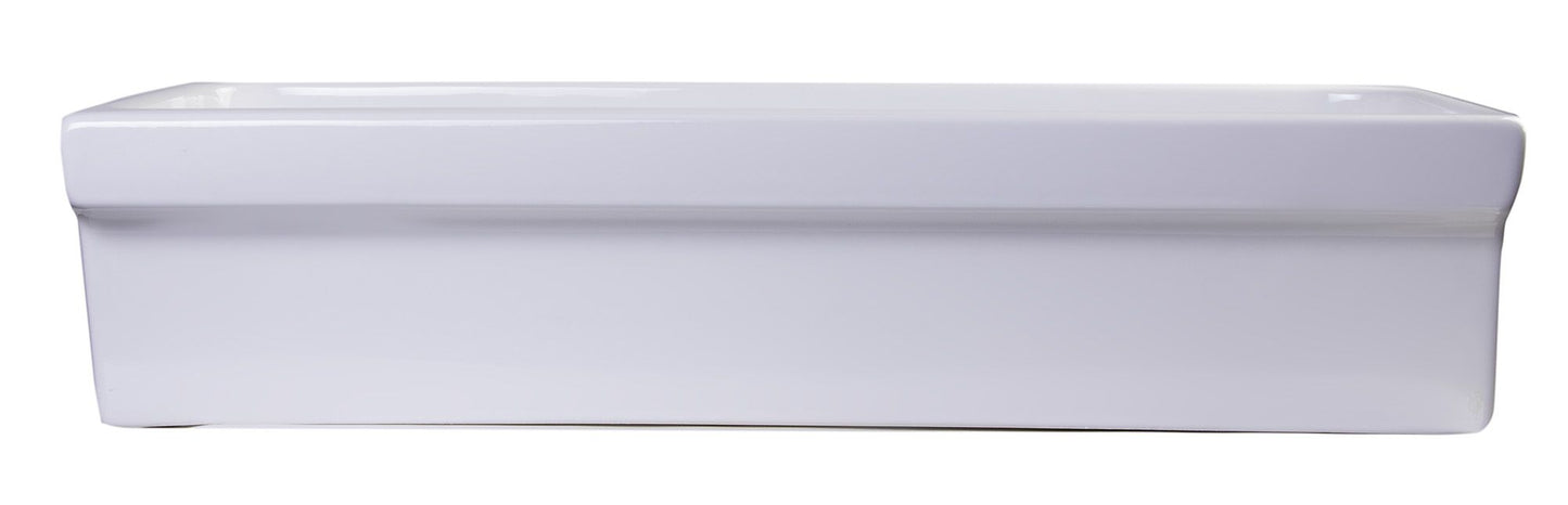 ALFI brand AB36TR 36" White Above Mount Fireclay Bath Trough Sink