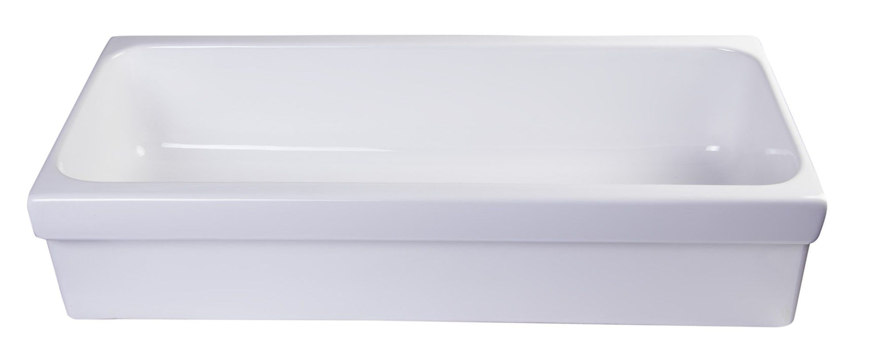 ALFI brand AB36TR 36" White Above Mount Fireclay Bath Trough Sink