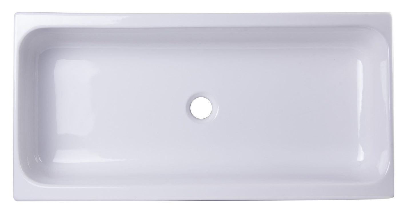 ALFI brand AB36TR 36" White Above Mount Fireclay Bath Trough Sink