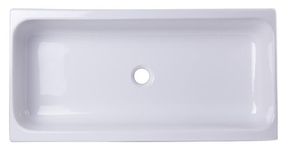 ALFI brand AB36TR 36" White Above Mount Fireclay Bath Trough Sink
