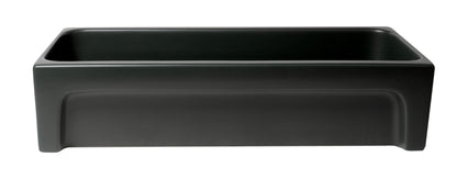ALFI brand AB36TRBM 36" Black Matte Above Mount Fireclay Bathroom Trough Sink