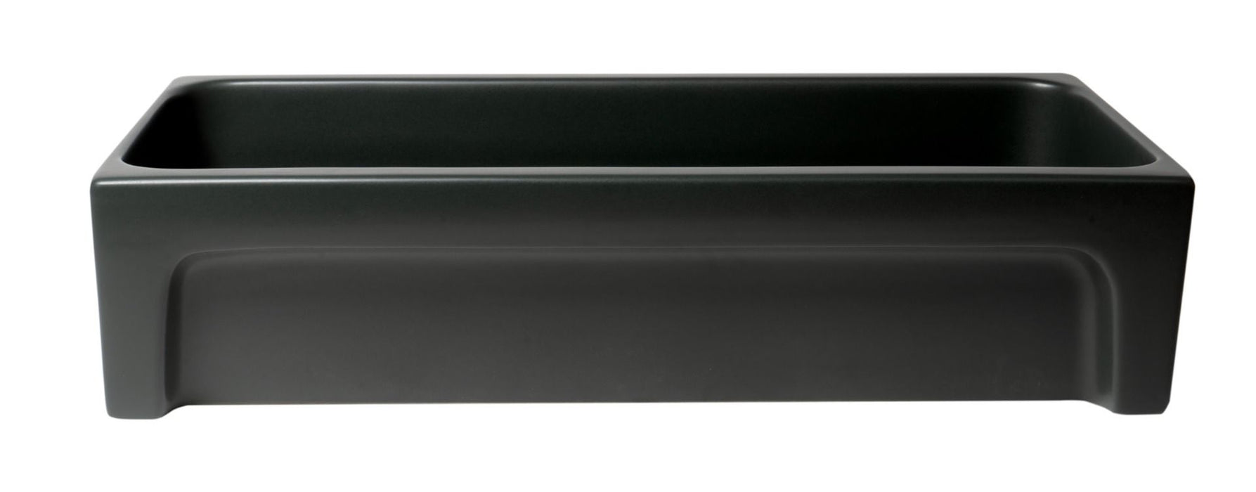 ALFI brand AB36TRBM 36" Black Matte Above Mount Fireclay Bathroom Trough Sink