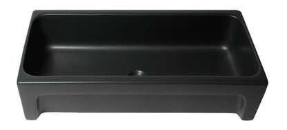 ALFI brand AB36TRBM 36" Black Matte Above Mount Fireclay Bathroom Trough Sink