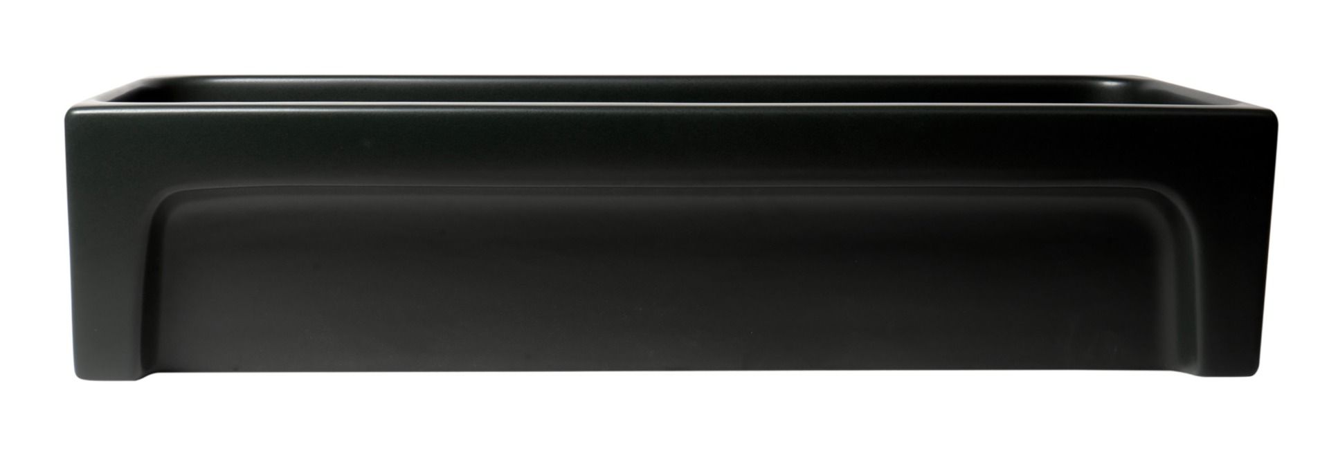 ALFI brand AB36TRBM 36" Black Matte Above Mount Fireclay Bathroom Trough Sink
