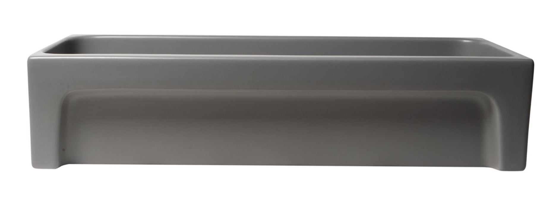 ALFI brand AB36TRGM 36" Grey Matte Above Mount Fireclay Bathroom Trough Sink