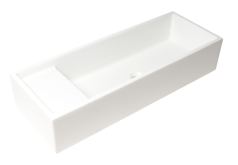 ALFI brand AB39TR 39" White Above Mount Fireclay Bathroom Trough Sink