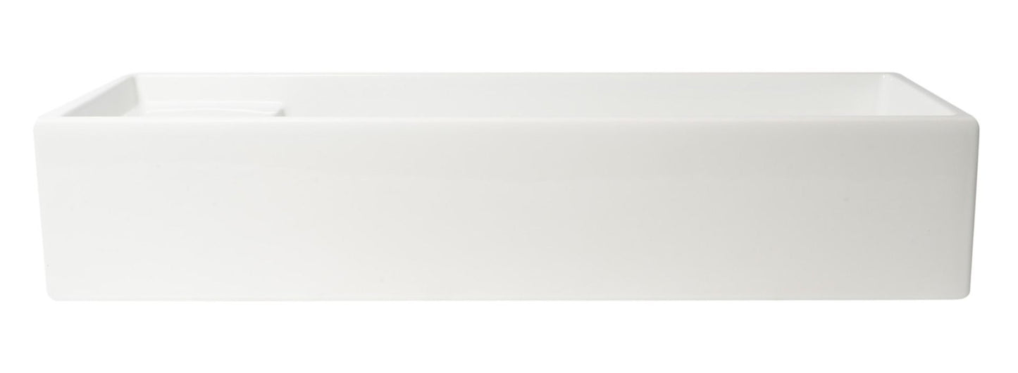 ALFI brand AB39TR 39" White Above Mount Fireclay Bathroom Trough Sink