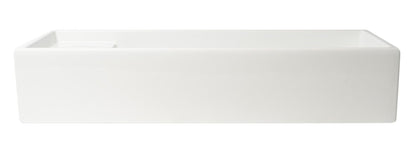 ALFI brand AB39TR 39" White Above Mount Fireclay Bathroom Trough Sink