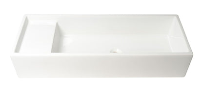 ALFI brand AB39TR 39" White Above Mount Fireclay Bathroom Trough Sink