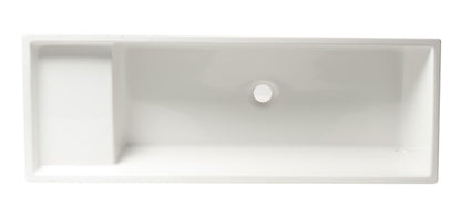 ALFI brand AB39TR 39" White Above Mount Fireclay Bathroom Trough Sink