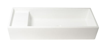 ALFI brand AB39TR 39" White Above Mount Fireclay Bathroom Trough Sink