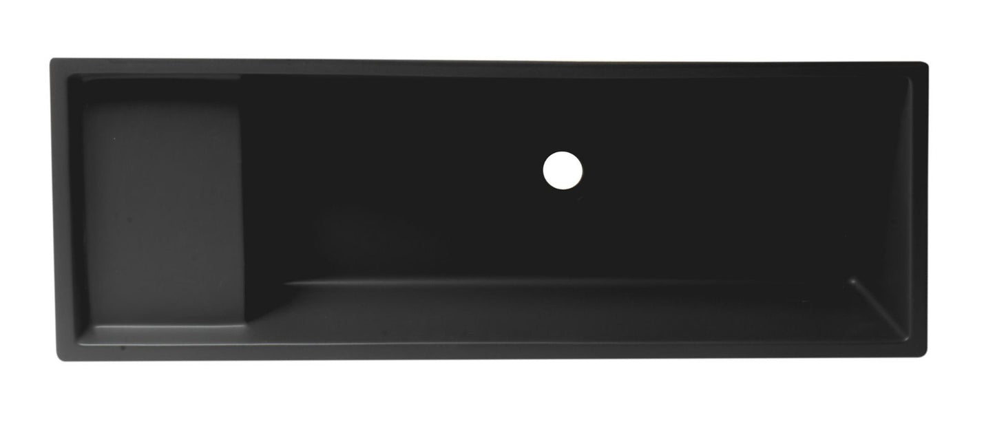 ALFI brand AB39TRBM 39" Black Matte Above Mount Fireclay Bathroom Trough Sink