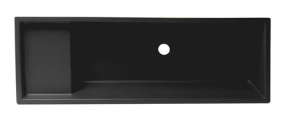 ALFI brand AB39TRBM 39" Black Matte Above Mount Fireclay Bathroom Trough Sink