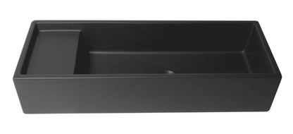 ALFI brand AB39TRBM 39" Black Matte Above Mount Fireclay Bathroom Trough Sink