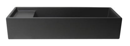 ALFI brand AB39TRBM 39" Black Matte Above Mount Fireclay Bathroom Trough Sink