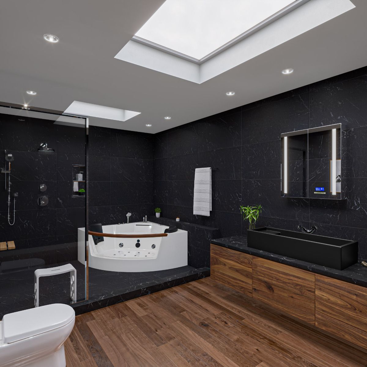 ALFI brand AB39TRBM 39" Black Matte Above Mount Fireclay Bathroom Trough Sink