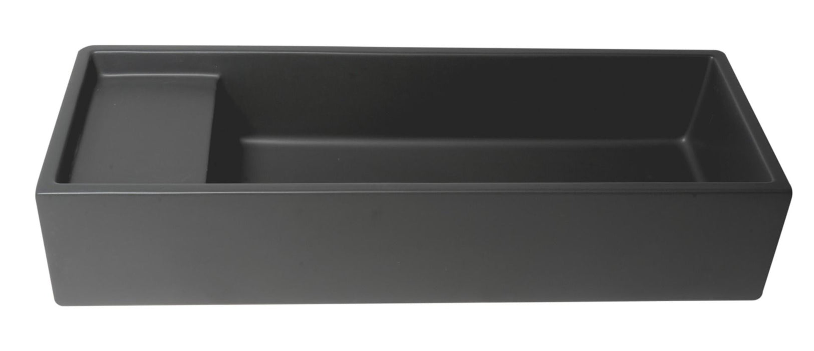ALFI brand AB39TRBM 39" Black Matte Above Mount Fireclay Bathroom Trough Sink