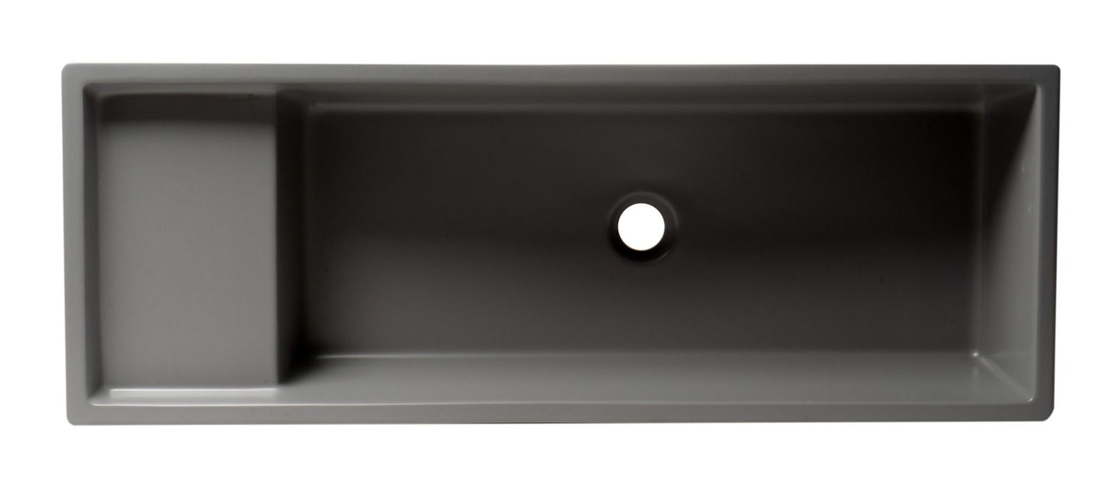 ALFI brand AB39TRGM 39" Grey Matte Above Mount Fireclay Bathroom Trough Sink