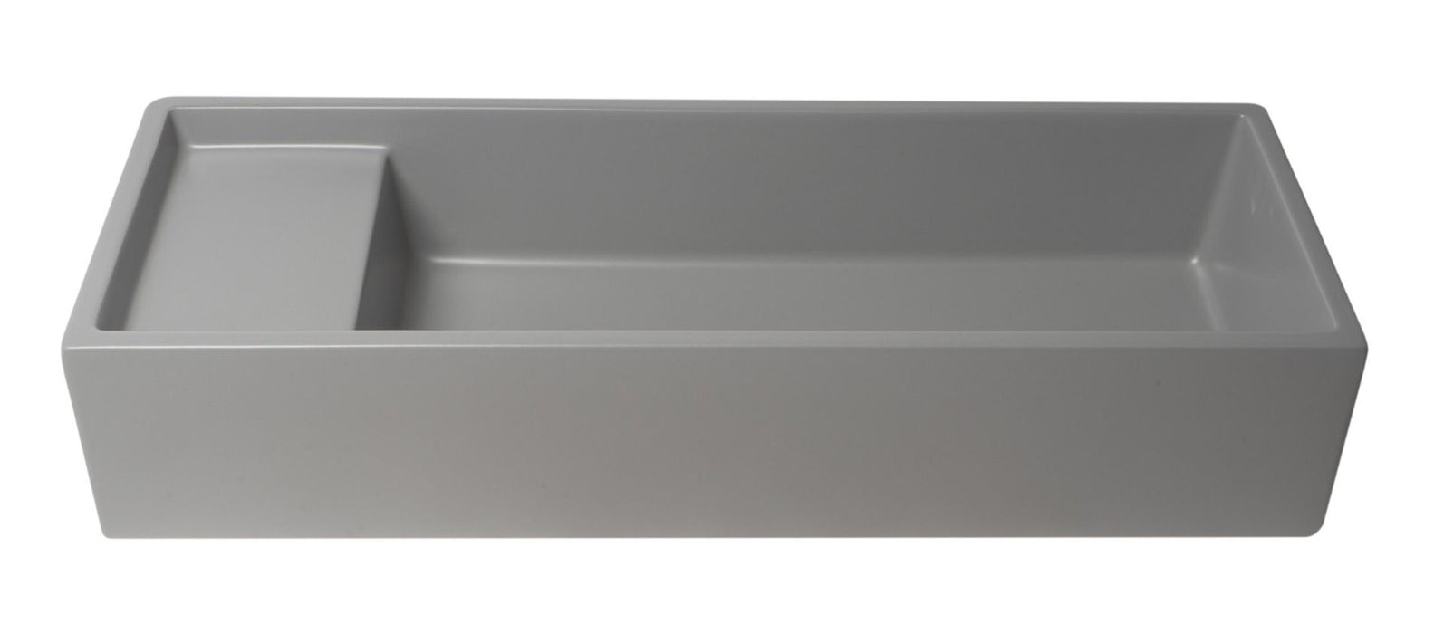 ALFI brand AB39TRGM 39" Grey Matte Above Mount Fireclay Bathroom Trough Sink