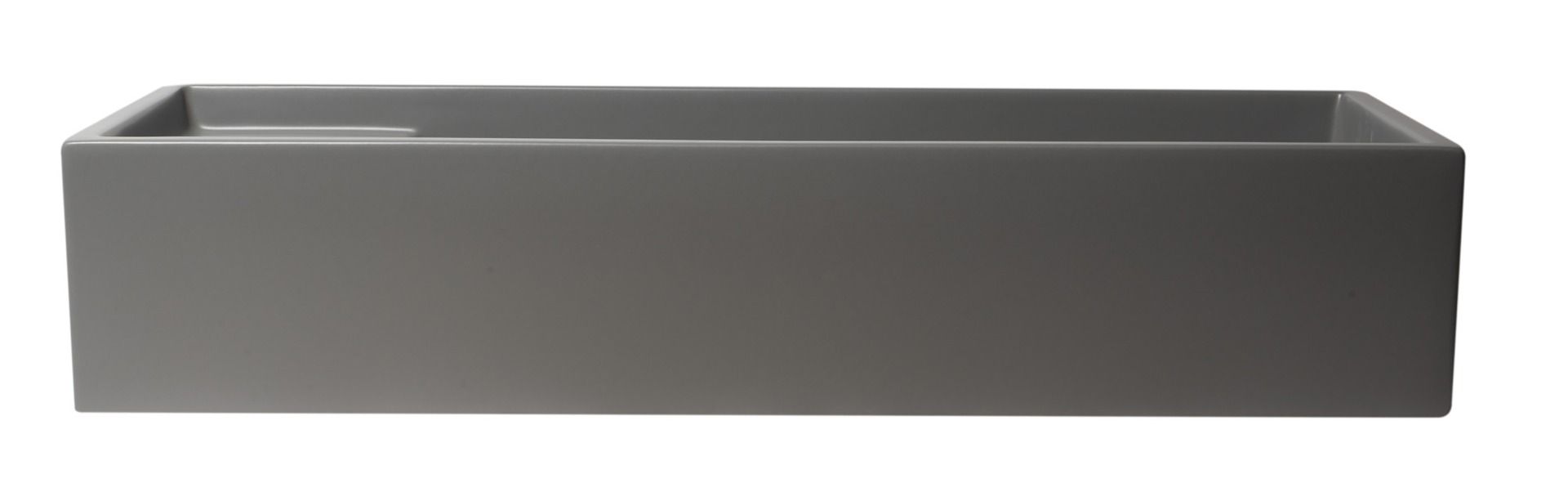 ALFI brand AB39TRGM 39" Grey Matte Above Mount Fireclay Bathroom Trough Sink