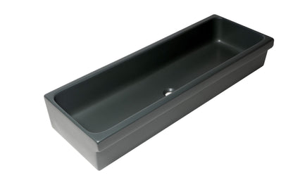 ALFI brand AB48TRBM 48" Black Matte Above Mount Fireclay Bathroom Trough Sink
