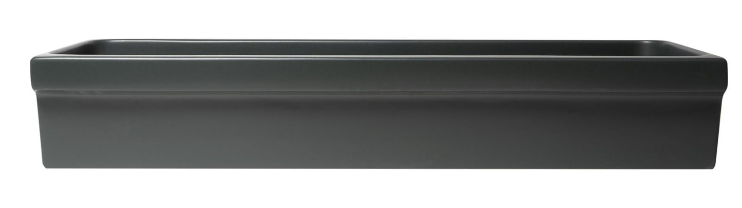ALFI brand AB48TRBM 48" Black Matte Above Mount Fireclay Bathroom Trough Sink