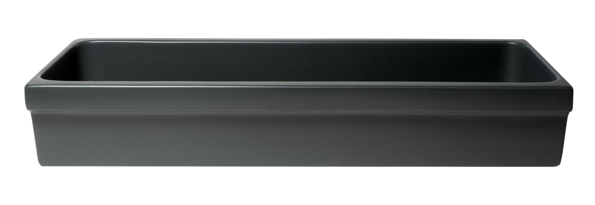ALFI brand AB48TRBM 48" Black Matte Above Mount Fireclay Bathroom Trough Sink