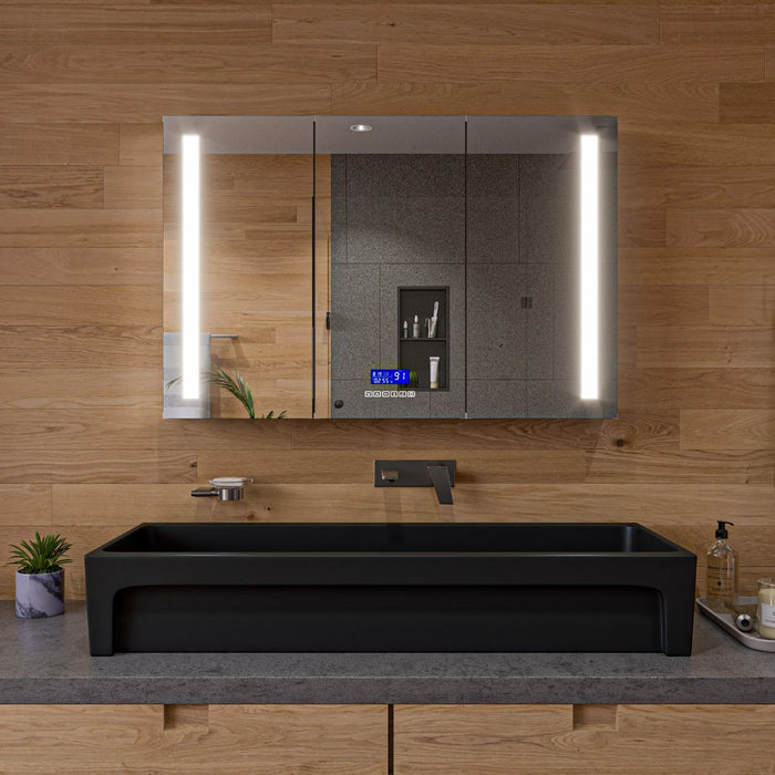 ALFI brand AB48TRBM 48" Black Matte Above Mount Fireclay Bathroom Trough Sink