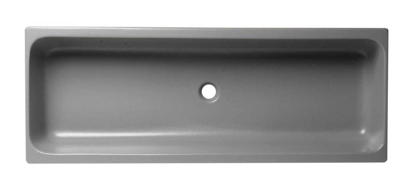 ALFI brand AB48TRGM 48" Grey Matte Above Mount Fireclay Bathroom Trough Sink