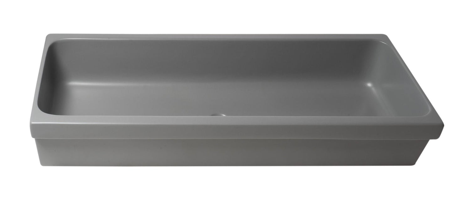 ALFI brand AB48TRGM 48" Grey Matte Above Mount Fireclay Bathroom Trough Sink