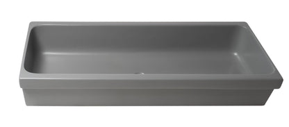 ALFI brand AB48TRGM 48" Grey Matte Above Mount Fireclay Bathroom Trough Sink