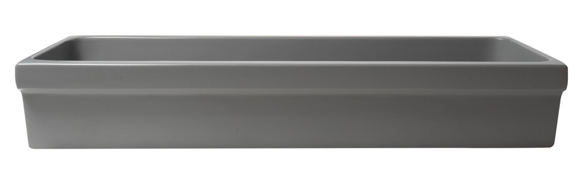 ALFI brand AB48TRGM 48" Grey Matte Above Mount Fireclay Bathroom Trough Sink