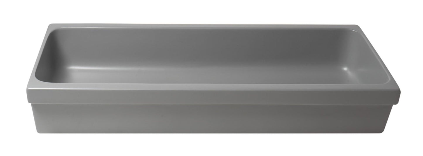 ALFI brand AB48TRGM 48" Grey Matte Above Mount Fireclay Bathroom Trough Sink