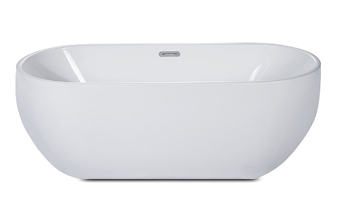 ALFI brand AB8839 67 Inch White Oval Acrylic Free Standing Soaking Bathtub