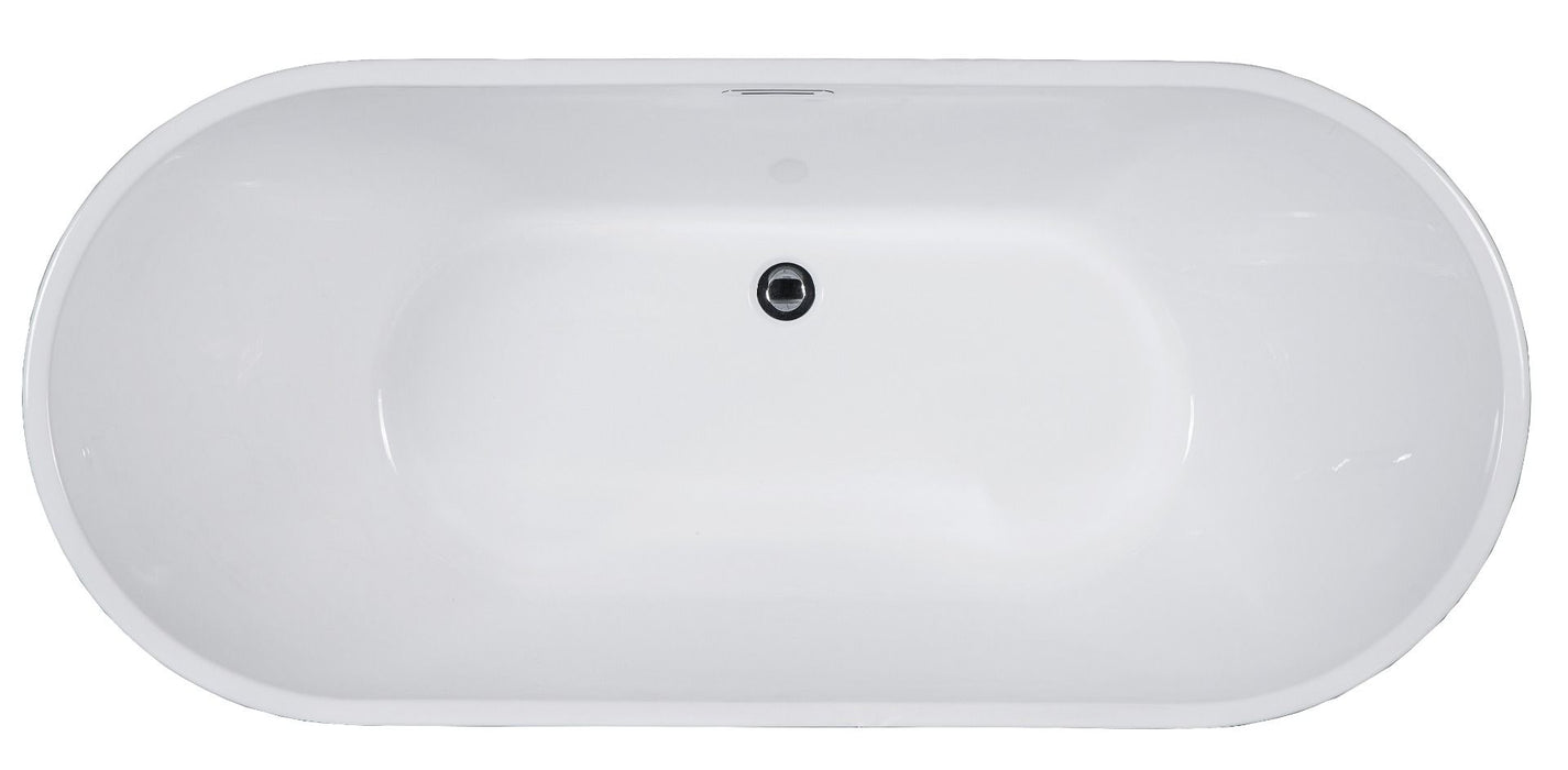 ALFI brand AB8839 67 Inch White Oval Acrylic Free Standing Soaking Bathtub