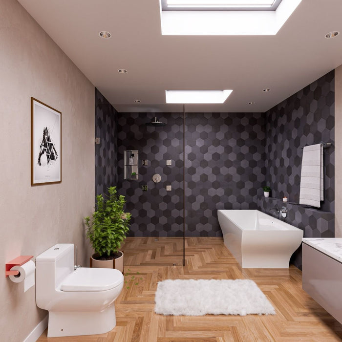 ALFI brand AB8840 67 Inch White Rectangular Acrylic Free Standing Soaking Bathtub