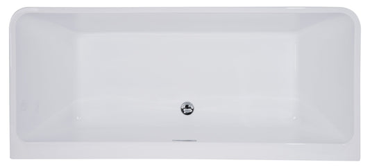 ALFI brand AB8859 67 Inch White Rectangular Acrylic Free Standing Soaking Bathtub