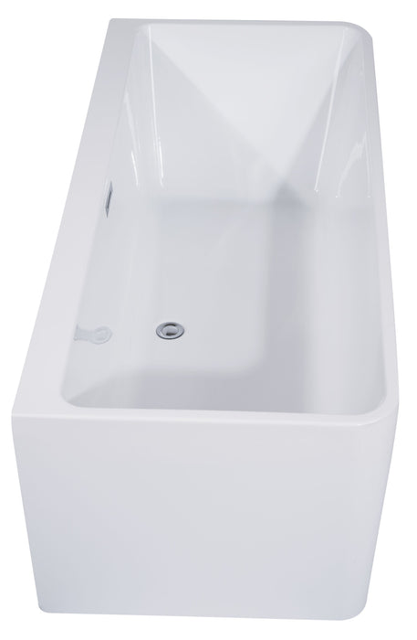 ALFI brand AB8859 67 Inch White Rectangular Acrylic Free Standing Soaking Bathtub