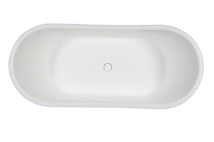 ALFI brand AB9950 67" White Matte Pedestal Solid Surface Resin Bathtub