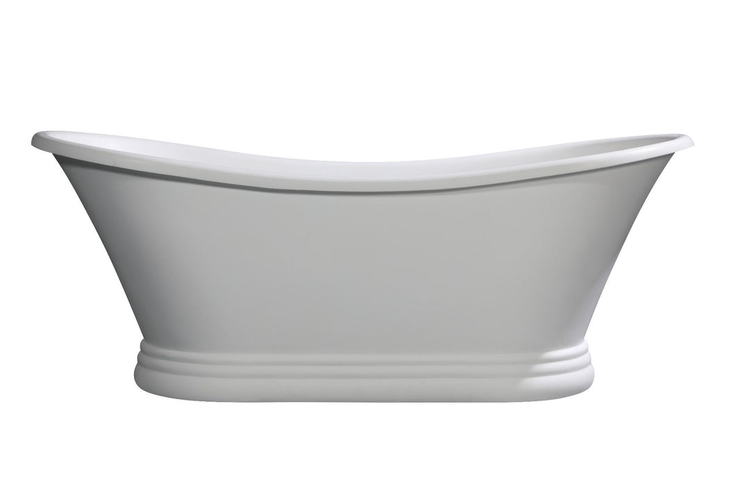 ALFI brand AB9950 67" White Matte Pedestal Solid Surface Resin Bathtub