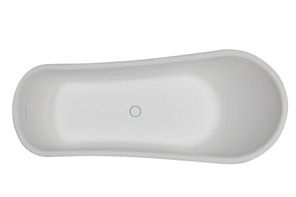 ALFI brand AB9960 67" White Matte Clawfoot Solid Surface Resin Bathtub