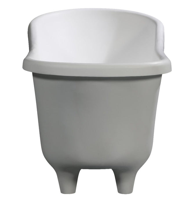 ALFI brand AB9960 67" White Matte Clawfoot Solid Surface Resin Bathtub