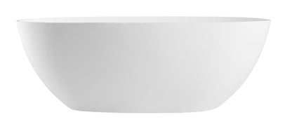 ALFI brand AB9975 59" White Oval Solid Surface Resin Soaking Bathtub