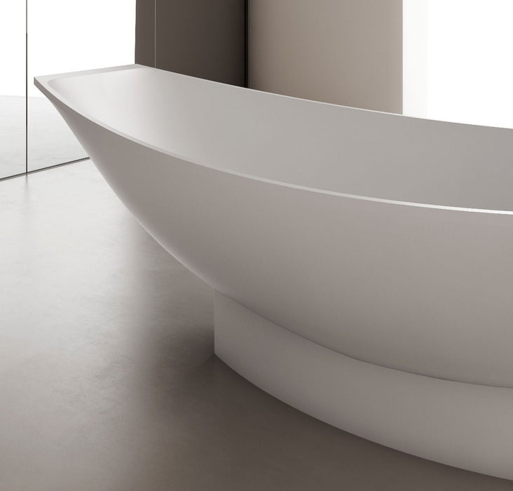 ALFI brand AB9991 White Matte 71" Solid Surface Resin Free Standing Hammock Style Bathtub