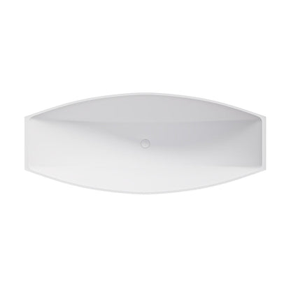 ALFI brand AB9991 White Matte 71" Solid Surface Resin Free Standing Hammock Style Bathtub