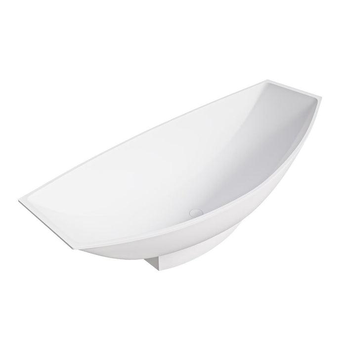 ALFI brand AB9991 White Matte 71" Solid Surface Resin Free Standing Hammock Style Bathtub