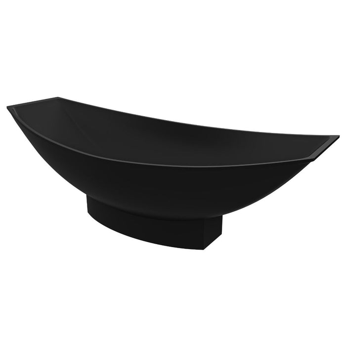 ALFI brand AB9991BM Black Matte 71" Solid Surface Resin Free Standing Hammock Style Bathtub