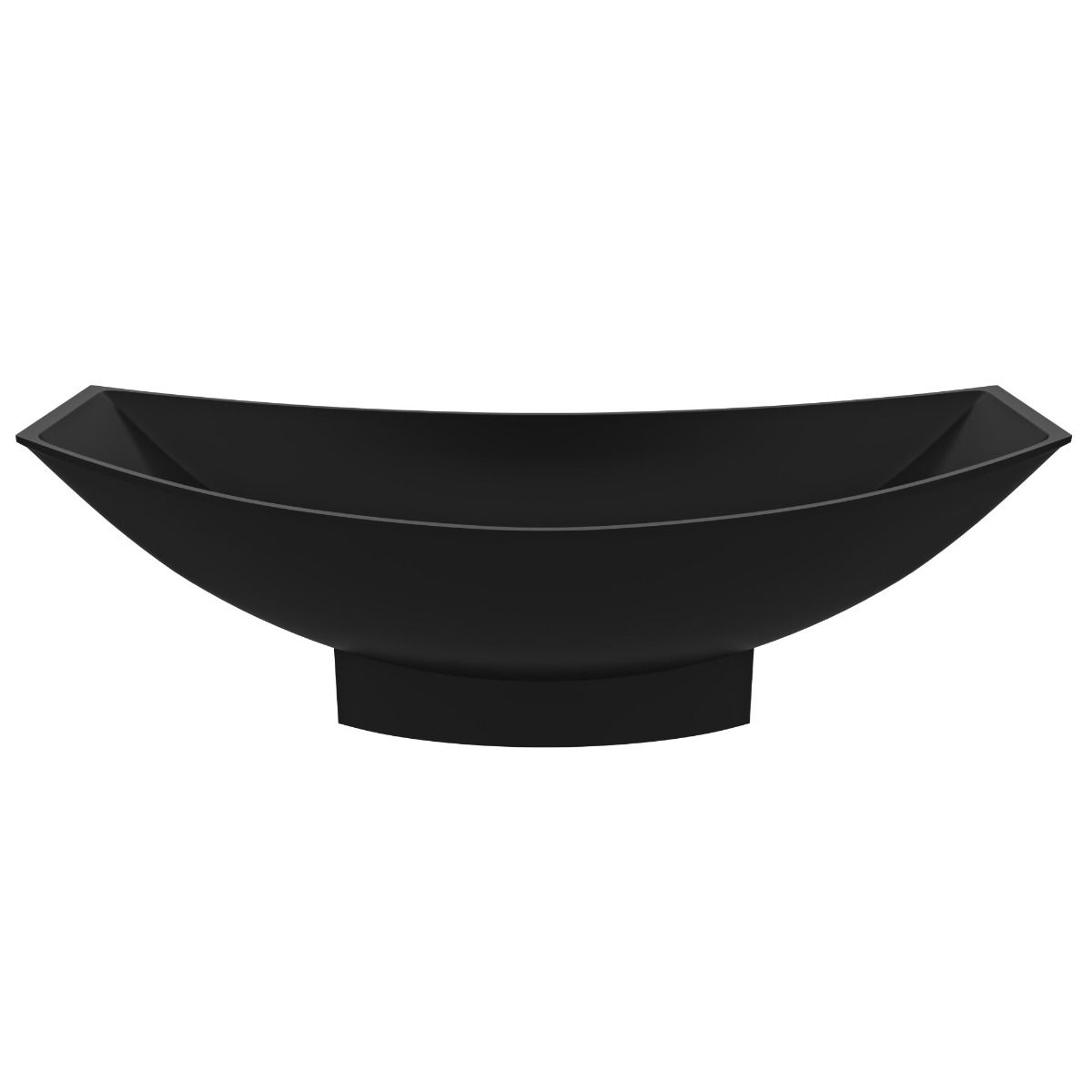 ALFI brand AB9991BM Black Matte 71" Solid Surface Resin Free Standing Hammock Style Bathtub