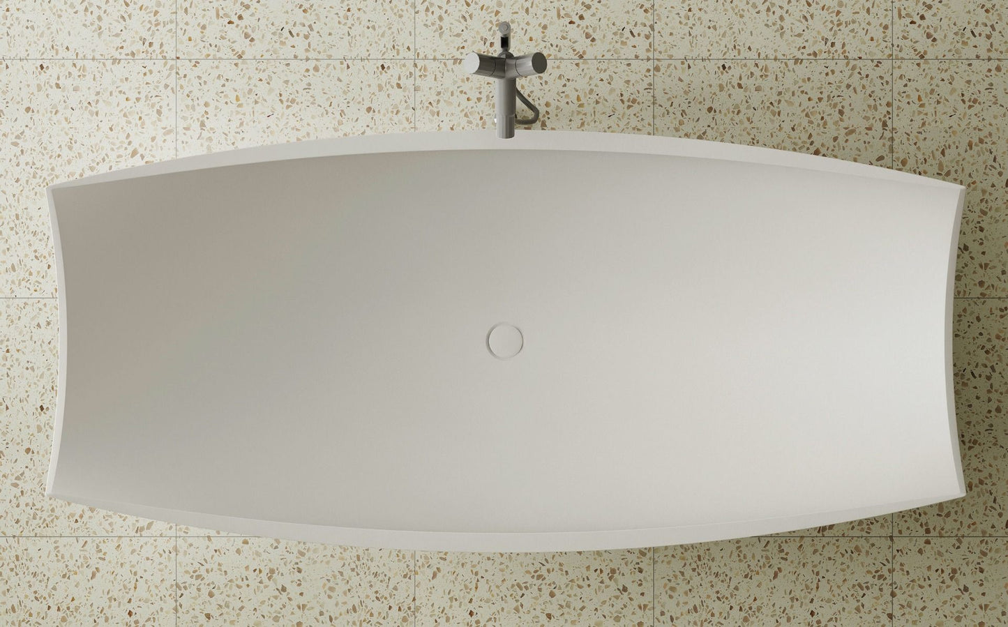 ALFI brand AB9992 White Matte 71" Solid Surface Resin Free Standing Hammock Style Bathtub